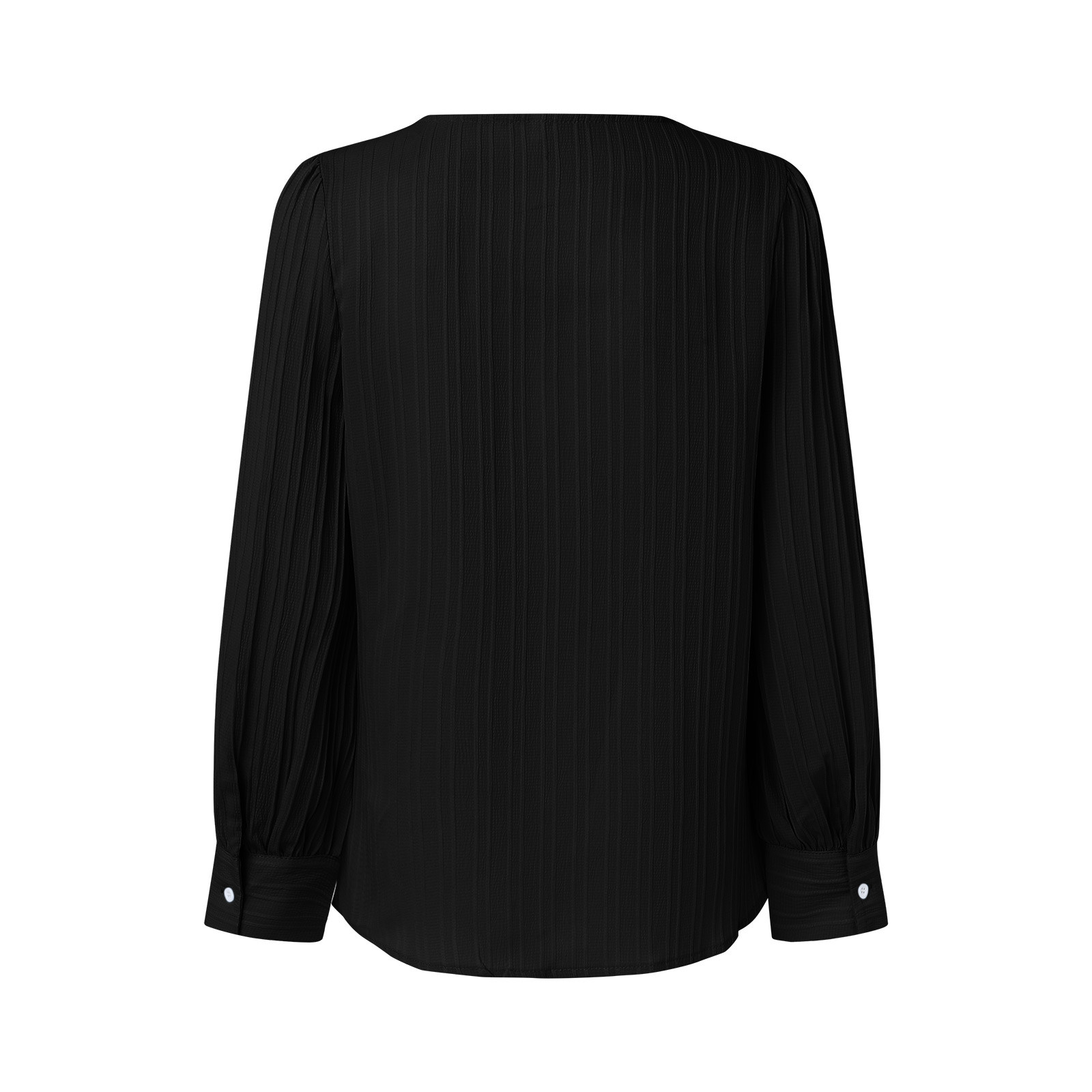 thumbnail image 4 of Blusa de encaje con cuello en V para mujer - Color liso, manga corta, poliéster, camisa elegante y casual para el trabajo o una cita, 4 of 5
